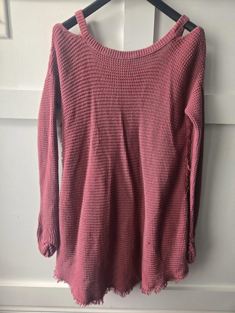 Free People Mauve Waffle Knit Pullover